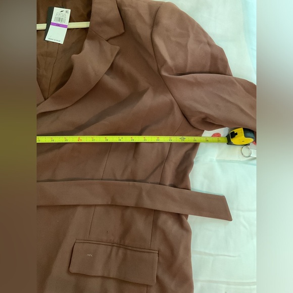 NWT Royalty By Maluma Belted Asymmetric One-Button Blazer size XXL brown - Picture 9 of 10